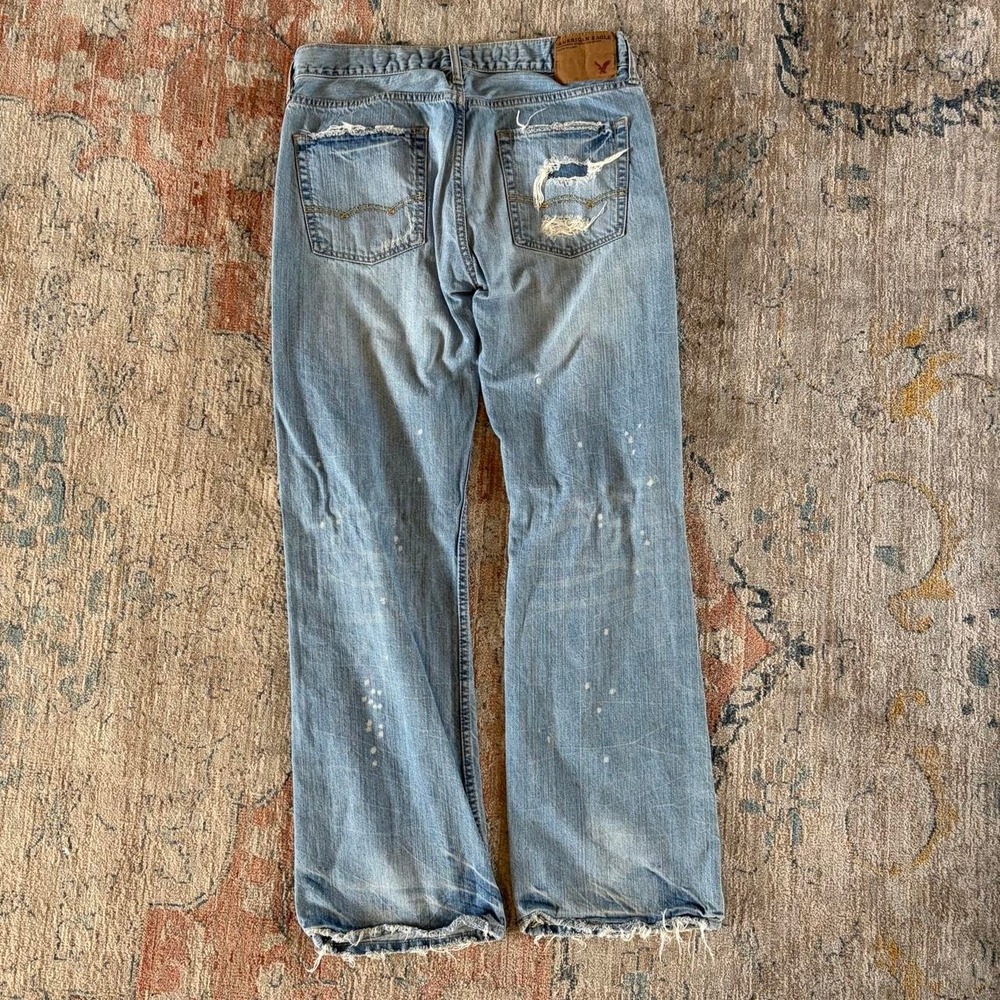 Y2K American eagle jeans  Size 33/32 light wash bootcut summer - Picture 5 of 7